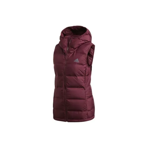 Adidas Темно-красный Фиолетовый Женский Пуховик жилет