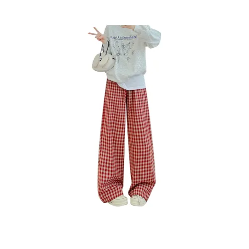 La Chapelle Повседневные брюки Женские Красная клетка