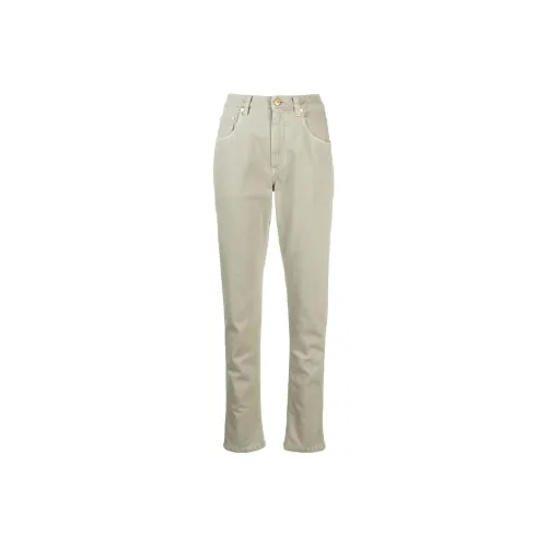 BRUNELLO CUCINELLI Шалфейно-зеленый Женские Вязаные Спортивные брюки