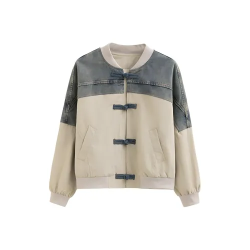 Aoaifu Джинсовая куртка женская армейский зеленый