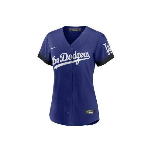 Nike MLB Коллаборация Angeles Dodgers Городской Connect Cody Bellinger Бейсбольная куртка Женские Синий