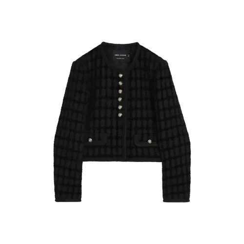 VEGA CHANG Текстура черная Женские Короткие пальто