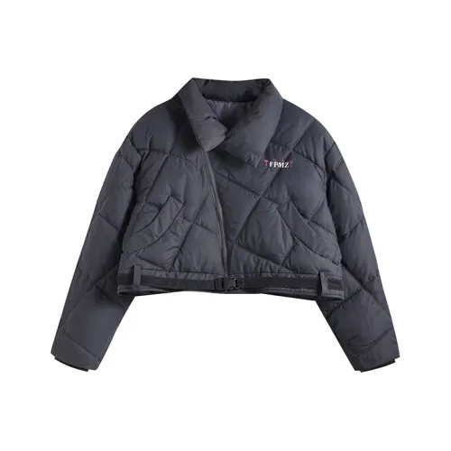 FPMZ Letter Solid Color Lapel Loose Fit Thickened Extremely Short Down Jacket Women's FPMZ Буква Однотонный Отложной воротник Свободный крой Утолщенный Экстра Короткий Пуховик Женский