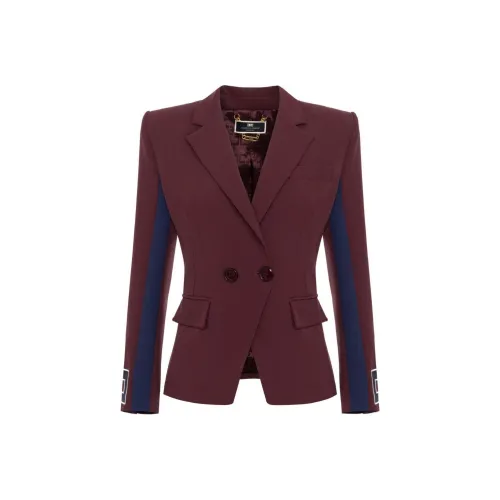 Elisabetta Franchi SS24 Бизнес Костюм Пальто Женское Бордовый