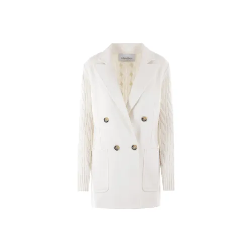 MaxMara Вельвет Feel Пальто Женское Белое