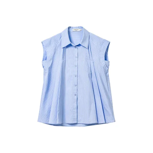 BEIQIANNI Aqua Rock Blue Women's Shirts BEIQIANNI Аква Рок Синий Женские Рубашки