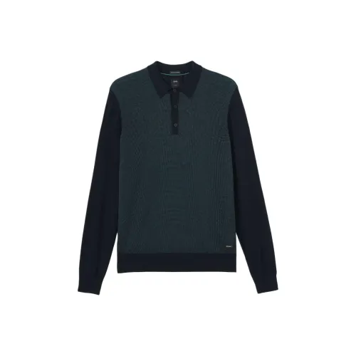 Hugo Boss Темно-синий Мужской Трикотаж