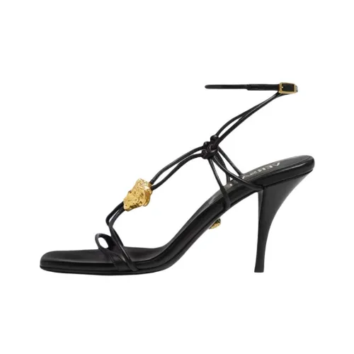 VERSACE La Medusa One Ремешок Сандалии 8,5 см Женские Черные