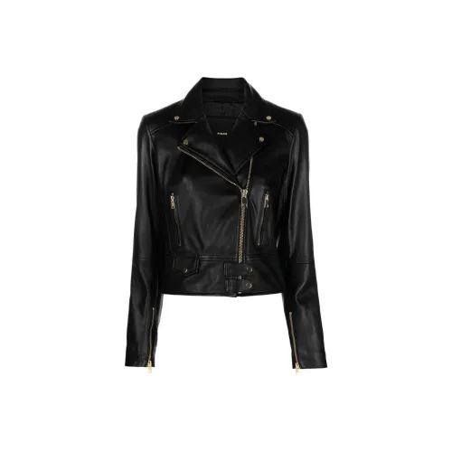 PINKO SS23 Кожа Куртка Пальто Женские Черный