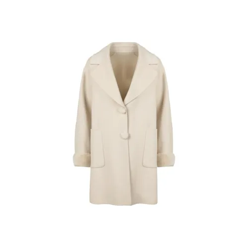 DESIGNICE Пальто Женское Кремово-Белое