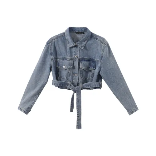 YUMOMO STAR Джинсовый синий Женские джинсовые куртки