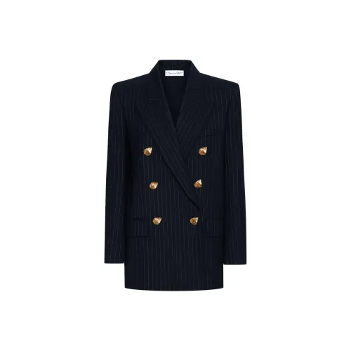 Oscar De La Renta SS24 Бизнес Костюм Пальто Женское Морской Синий