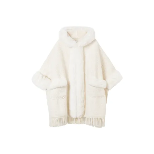 9 Кошка Лакомства Бархат Feel Пальто Женские Сливочный