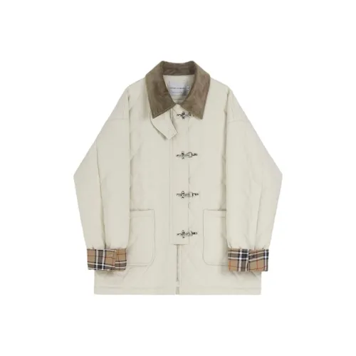 VEGA CHANG Хлопковый пуховик женский бежевый кремовый