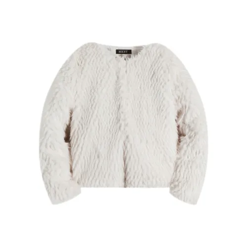 MKBY Velvet Feel Пальто Женское Pearl White