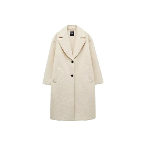 ZARA Экрю Женское Пальто