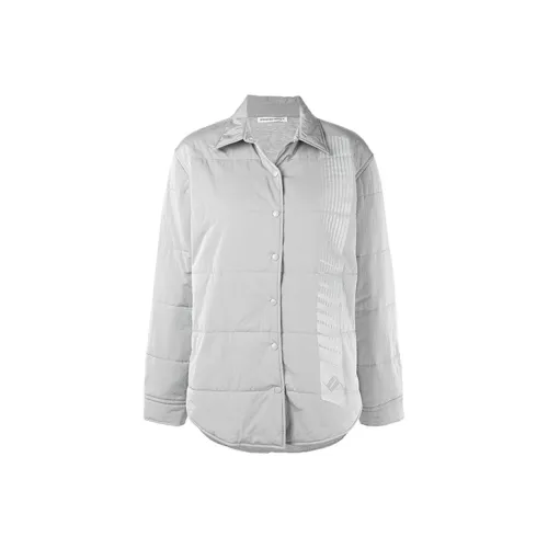 Alexander Wang FW21 Однотонный Отложной воротник Пуховая куртка Женская Серый