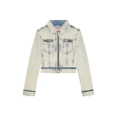 DIESEL SS23 Выстиранный Синий Женский Короткий Пальто