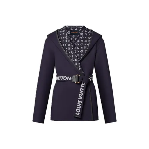 LOUIS VUITTON Укороченное пальто женское синее