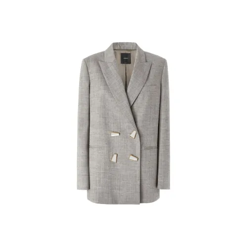 PINKO FW24 Бизнес-костюм Пальто Женское Серое