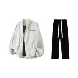 Комплект одежды (Абрикосовая куртка + Черные повседневные штаны)