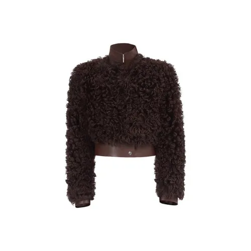 FERRAGAMO FW23 Кожа Куртка Женская Коричневая