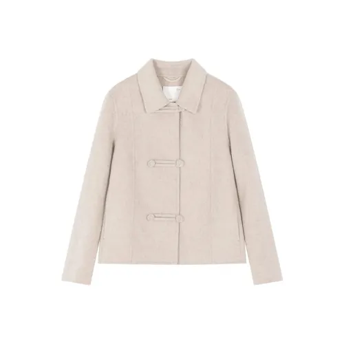 IHIMI Пальто Женское Элегантное Бежевое