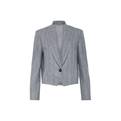 BRUNELLO CUCINELLI SS24 Бизнес-костюм Пальто Женское Серое
