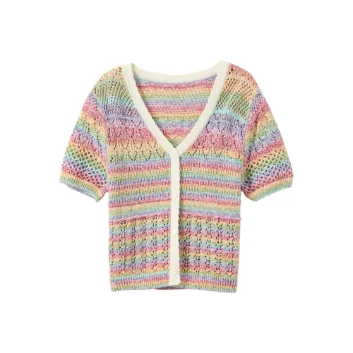 3COLOUR Трикотаж Женский Оранжевый Розовый Полосы