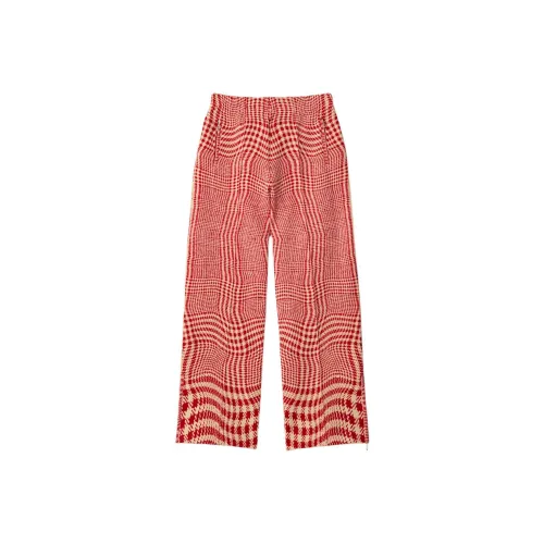 Burberry Warped Houndstooth Nylon Blend Track Pants Casual Pants Women's Pink