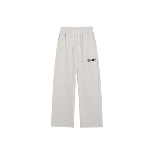 CODICE.HE Прямой крой Тонкие Повседневные Брюки Женские Светло-Серые