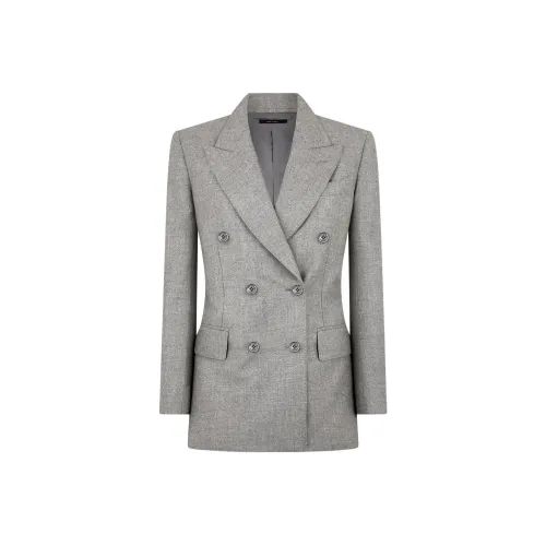 TOM FORD FW24 Бизнес-костюм Пальто Женское Серое