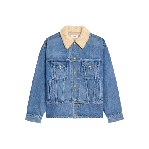 CELINE SS23 Denim Jacket Women's Metal Blue CELINE SS23 Деним Куртка Женская Металлический Синий