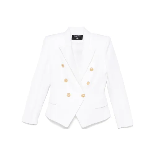 BALMAIN FW24 Бизнес Костюм Пальто Женское Белое