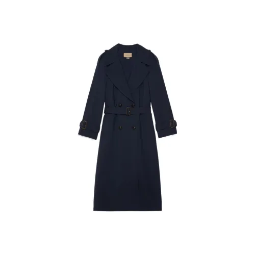 GUCCI Темно-синий Женский Тренч