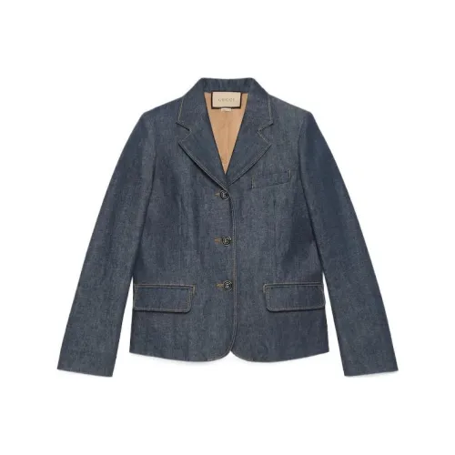 GUCCI SS24 Бизнес Костюм Пальто Женское Темно-синий