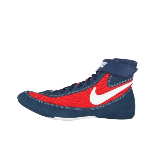 Nike SpeedSweep 7 Slip-Resistant Abrasion-Resistant High-Top Training Shoes Men's Blue Red White Найк СпидСвип 7 Противоскользящие Устойчивые к Износу Высокие Кроссовки для Тренировок Мужские Синий Красный Белый