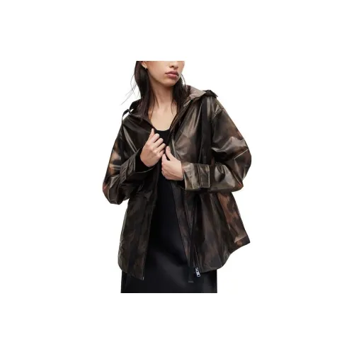 ALLSAINTS Кожа Куртка Женская Черная Коричневая