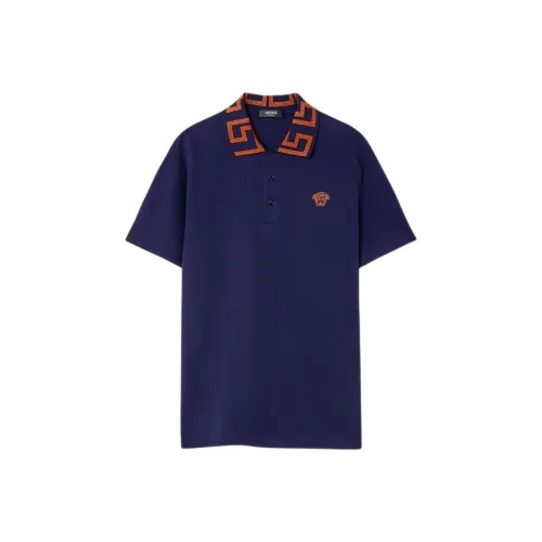 VERSACE Greca Поло Мужское Синее