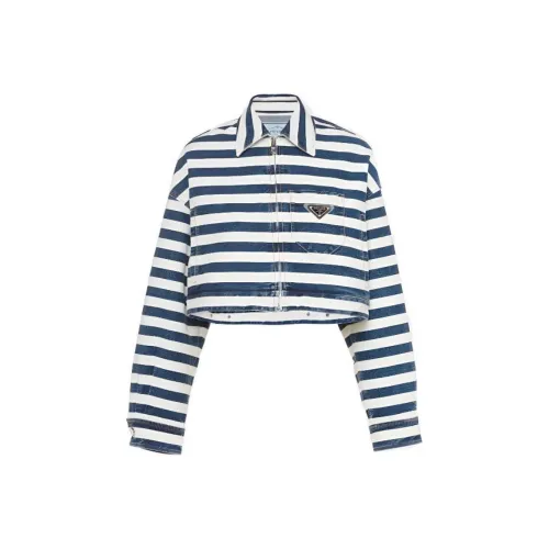 PRADA FW22 Cropped Coat Women's Navy Blue PRADA FW22 Укороченное пальто женское морской синий