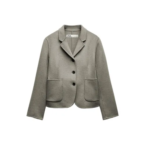 ZARA Серо-зеленый Женские офисные костюмы