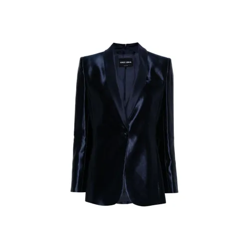 GIORGIO ARMANI SS24 Бизнес Костюм Пальто Женское Морской Синий