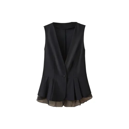 Cypress House Жилет Женские Классический черный