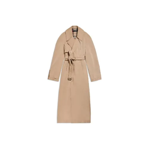 Balenciaga Тренчкот Свободного кроя Женский Темно-бежевый