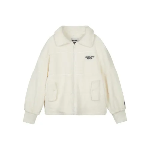 Skechers x ROMANTIC CROWN Бархат Feel Куртка Женская Кремовый Бежевый Белый