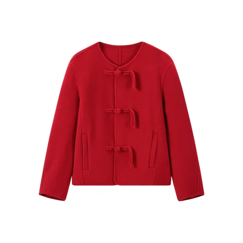 PEACEBIRD Tai Ping Bird x Suzhou Museum Collaboration Series Red Женское Пальто