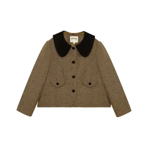 Omont Пальто Женское Коричневое с принтом