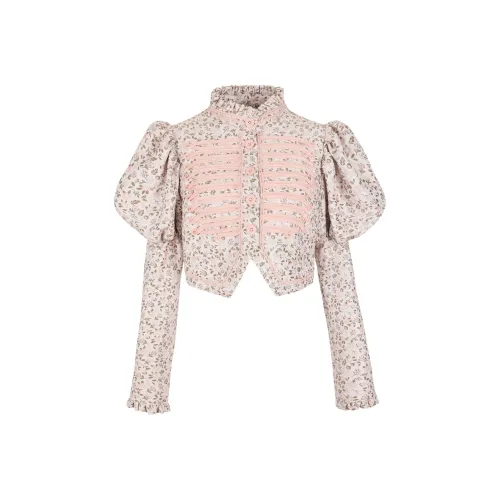 Selkie Коллекция x Bridgerton FW24 Бизнес-костюм Женская DAPHNE Белый подклад с розовым жаккардовым узором