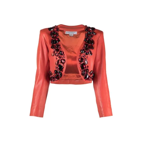 SAINT LAURENT FW22 Кожа Куртка Женская Красная