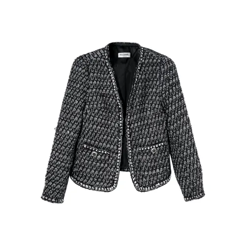 MISSSHINE Черное/Белое Женское Короткое Пальто